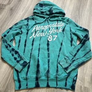 Aero Green Tie Dyed Hoodie-Medium
